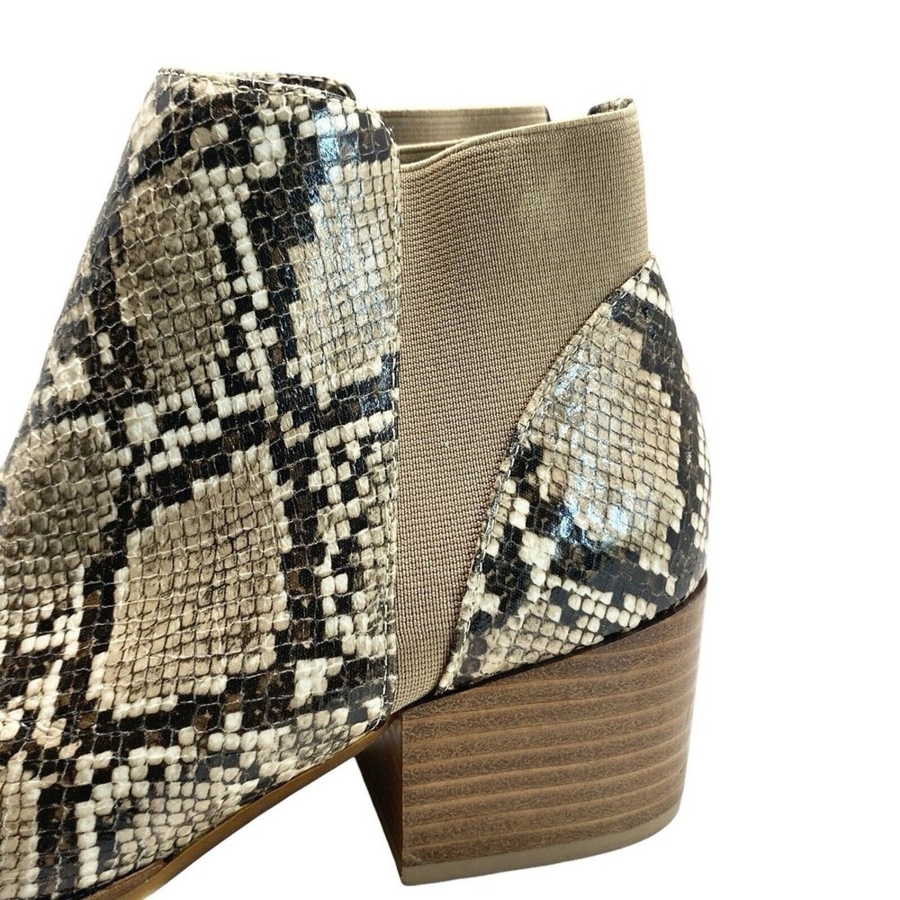 Chinese Laundry Womens Size 7 Snake Print Boot Bootie Slip On Pointed Toe - Picture 7 of 11